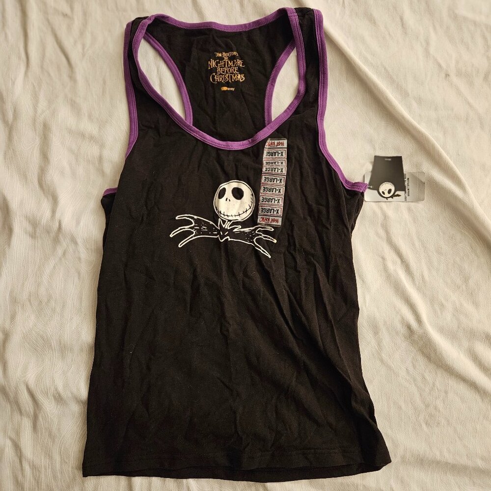 Hot Topic XL Tank NBC Jrs Nightmare Before Christmas Jack Skellington Racerback
